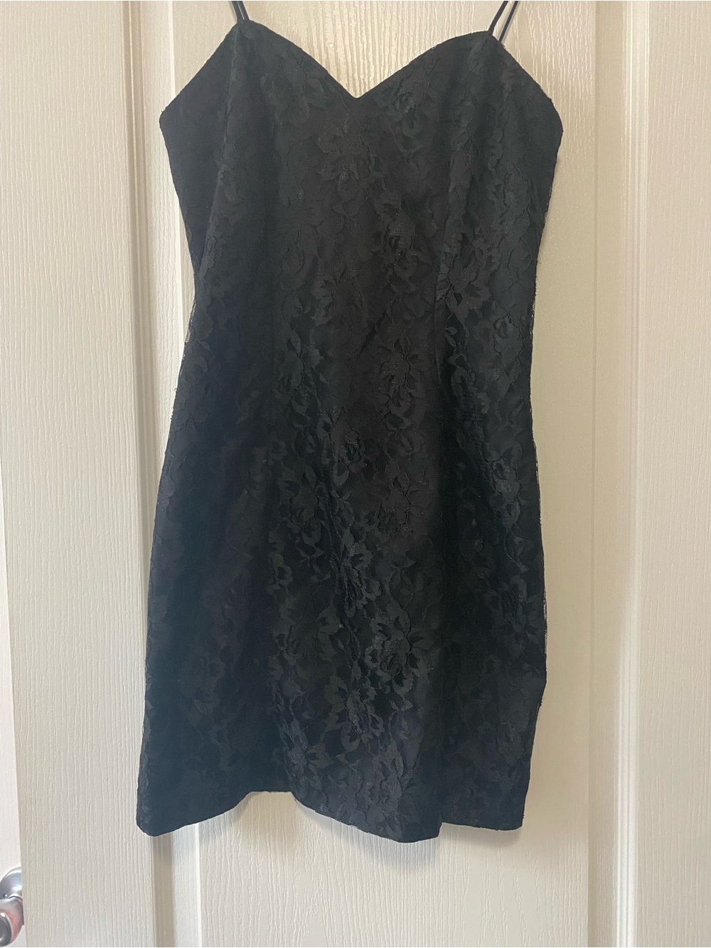 Vintage Rampage Black Floral Lace Slip Dress | Y2K 90s Mini | - Picture 2 of 9